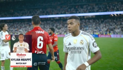 点射制胜！姆巴佩当选皇马1-0奥萨苏纳一役全场最佳